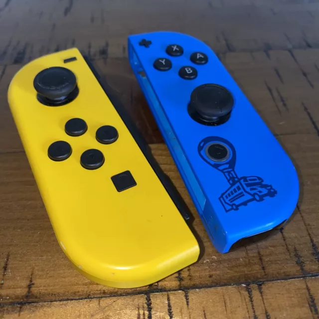 Official Nintendo Switch Fortnite Joy-Con Controllers Blue & Yellow Parts Repair