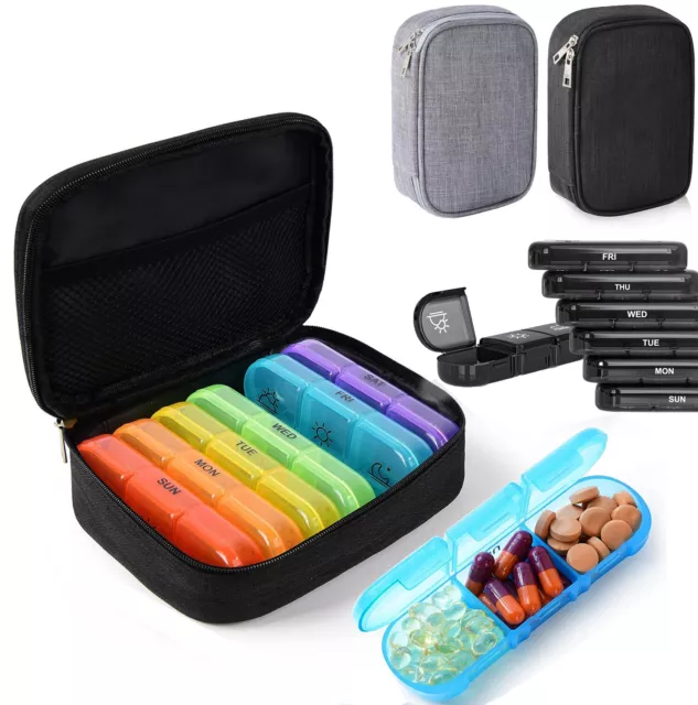 7 Day Pill Box Weekly Dispenser Container Tablet Daily Case Medicine Organizer