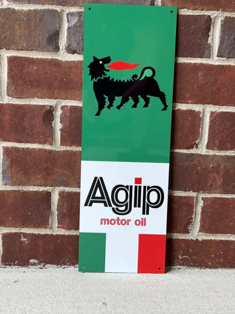 Agip  advertising garage sign baked oil gas ferrari 3