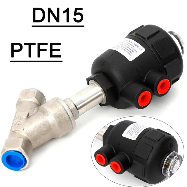 PNEUMATIC AIR ACTUATED Angle Seat Steam Water Valve 1/2'' Single Acting