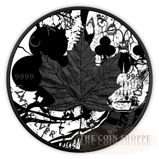 2017 Maple Club Skull Card Suit Series 1 oz Pure Silver Coin Maple Leaf