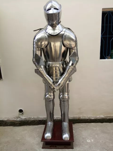 RARE MEDIEVAL KNIGHT Suit of Templar Armor W/Tunic Combat Full Body ...