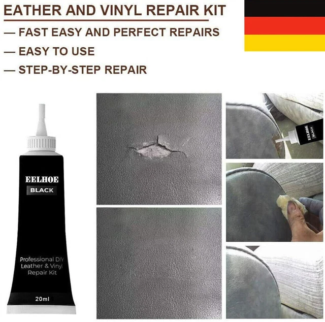 20 ml Cuero Reparación Gel Cuero Líquido Negro Coches Sofá Bolsos Chaqueta Zapatos