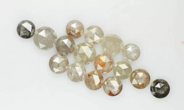 2.74 CT Natural Loose Diamond Salt and Pepper Fancy Mix Color Round Rose Cut