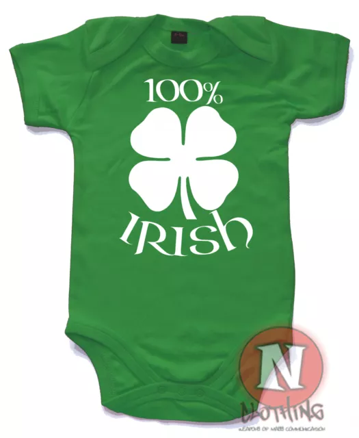 100% Irish Cute Babygrow Baby Suit Great Gift vest Ireland Celtic infant romper