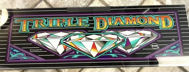 Genuine VINTAGE IGT ''Triple Diamond'' Slot Machine Glass 410196-B APPROX 28X9 Genuine VINTAGE IGT ''Triple Diamond'' Slot Machine Glass 410196-B APPROX 28X9