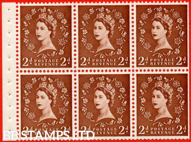 SG. 573. SB79b. 2d Light red - brown. An UNMOUNTED MINT booklet pane of 6 B68036