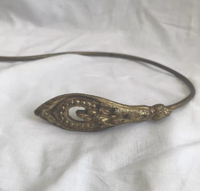Vintage French Wall Hook Gold Brass Drapery Curtain Tieback Holdback Victorian