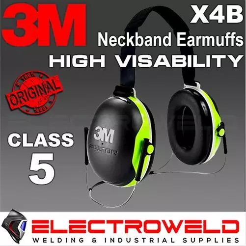 3M X4 Peltor Neckband Earmuffs Behind the Head Ear Muffs Neck Band Class 5 X4B