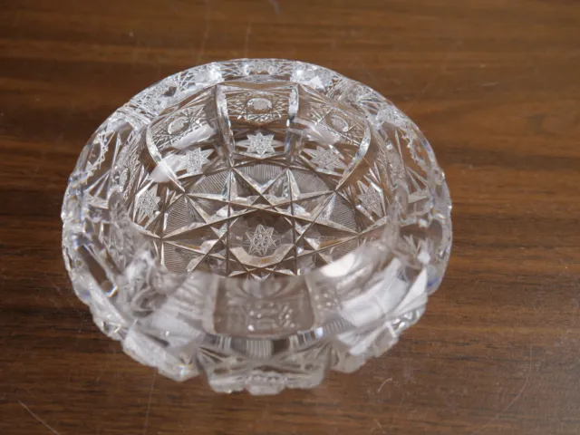 Antique American Brilliant Period Cut Glass Crystal Ashtray