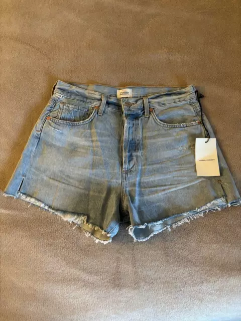 Citizens Of Humanity Shorts Womens 27 Blue Marlow High Rise Cut Off Denim