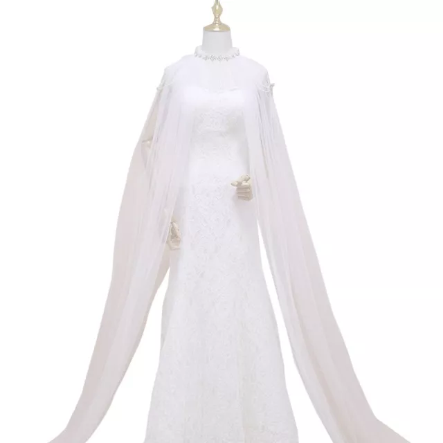 Bianco donna abito donna mantello di copertura confezioni sera perle