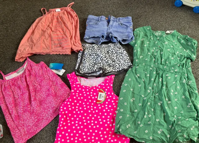 Girls 6-7 years summer clothing bundle shorts dress t shirt Bnwt