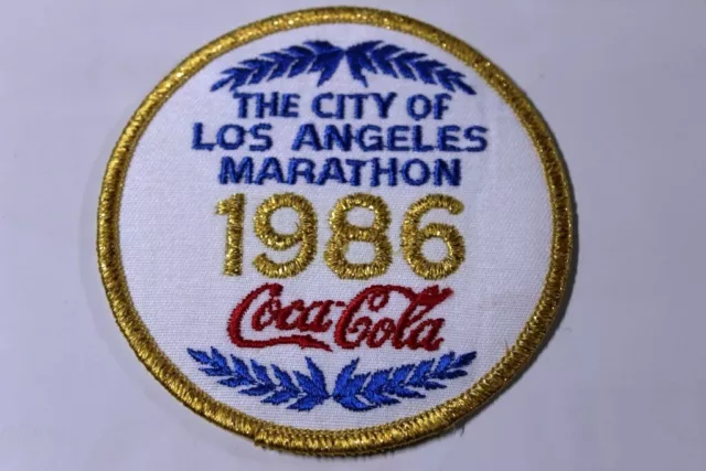 Original Coca-Cola Aufnäher Emblem The City of Los Angeles Marathon 1986 patch