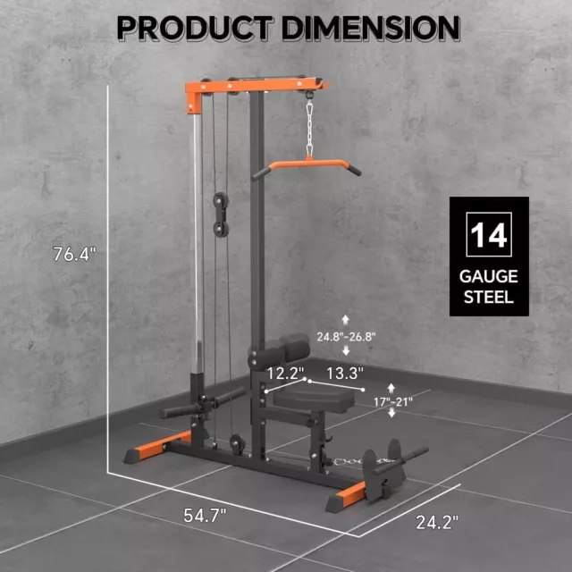 LAT Pull Down Machine Low Row Cable Fitness Workout Strength Training Machine 2