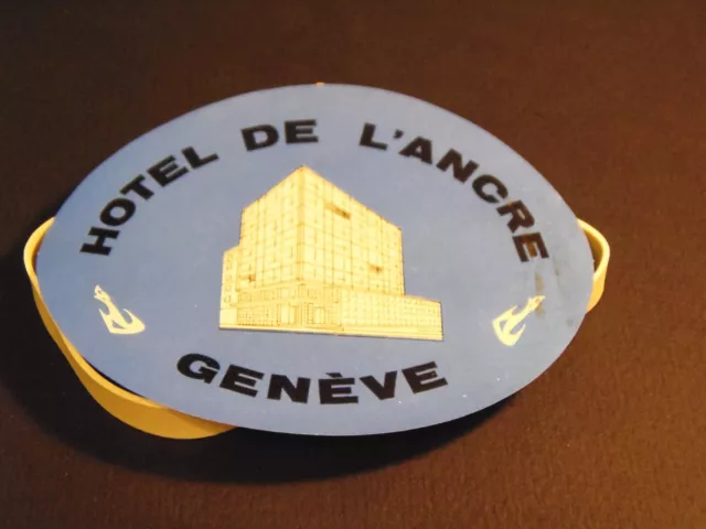 2 Hotel De L'Ancre Geneve, Switzerland Vintage Luggage Labels
