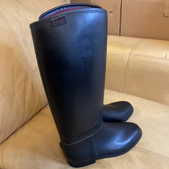 STYLO TRADITIONAL ENGLISH style rubber riding boots Size 5 Uk Eu 38