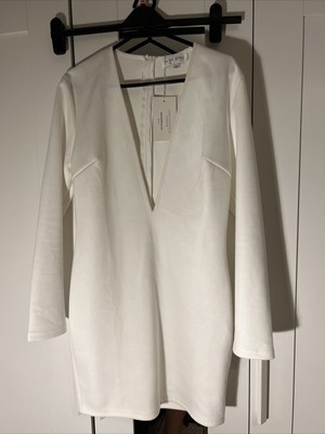 In The Style Tammy Hembrow Size 12 White Suede Dress *Brand New*