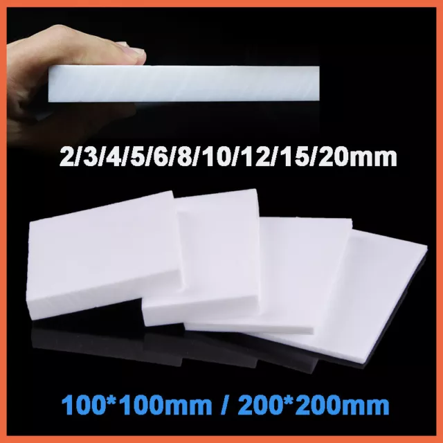 PTFE Plate Sheet High Temperature 2/3/4/5/6/8/10/12/15/20mm Thick Plastic White