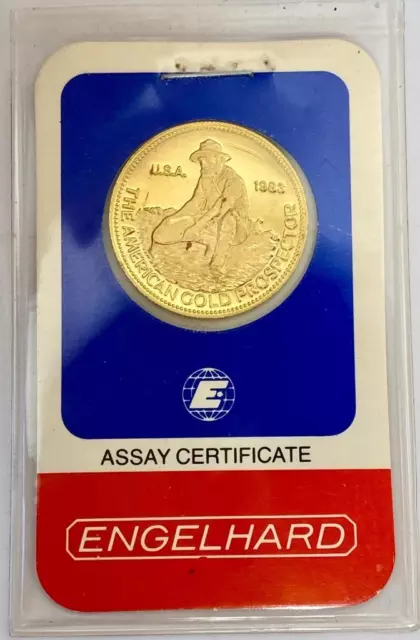 1983 American Gold Prospector 1/2 T Oz 24K ENGELHARD 999.9 Certified Sealed