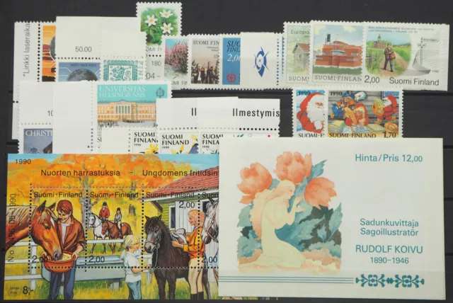 1990 Finnland; in den HN kompletter Jahrgang, postfrisch/MNH, ME 31,-