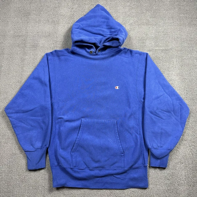 VINTAGE CHAMPION REVERSE Weave Hoodie Large Blue Sweatshirt 90s nwot ...