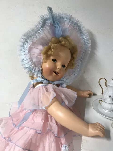 27 Inch 1930s Composition Shirley Temple Doll