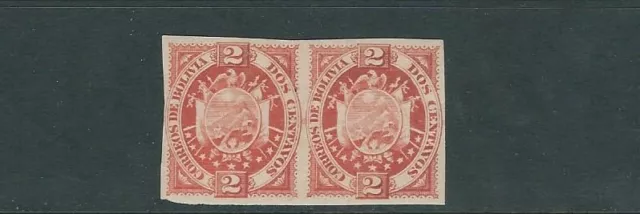 BOLIVIA 1894 SEAL (Scott 41(?) IMPERF pair) full gum thin paper VF MH