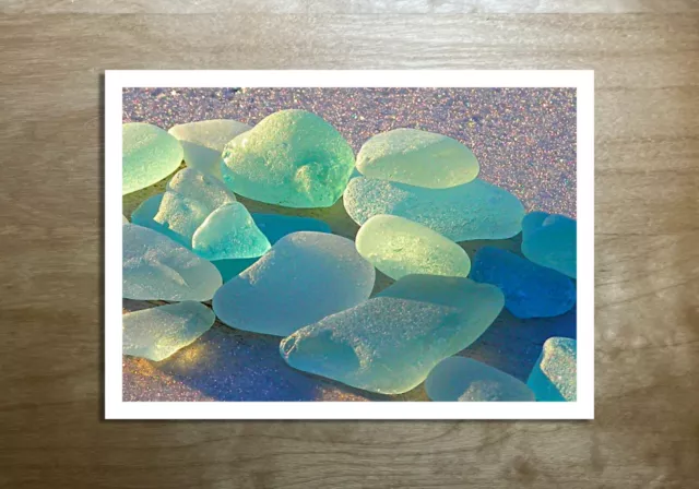 Greeting Card & envelope - Original Photography, Sea glass collage