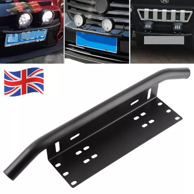 Car License Plate Frame Number Plate Bull Bar Bumper Mount Bracket LED Light UK