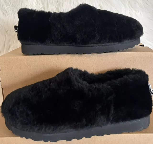 UGG Australia Classic Cozy Sheepskin Bootie Slippers Shoes Black  Women Size 10