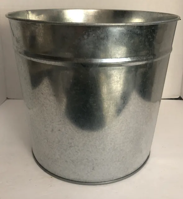 1ea GALVANIZED METAL 11" TALL Heavy Duty PAIL,BUCKET, PLANTER-RARE-SHIPS N 24HRS