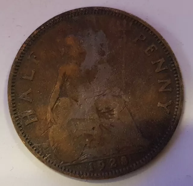 Old Coin 1928 Halfpenny British