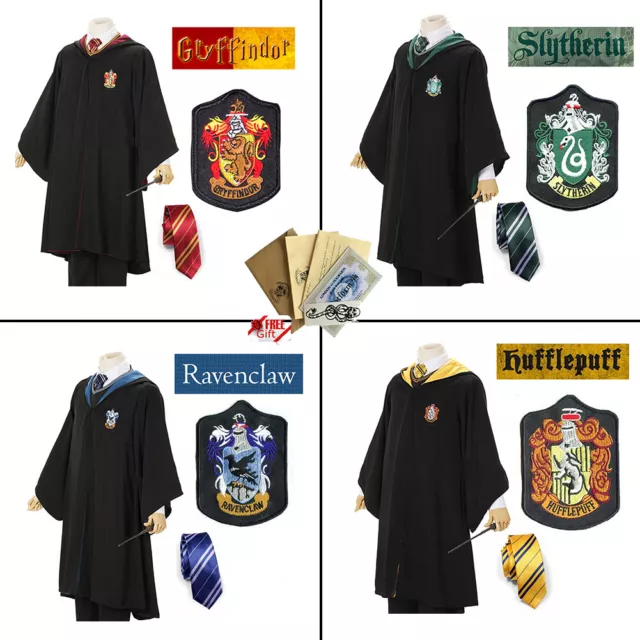 Harry Potter Kostüm Robe Schal Umhang Krawatte Gryffindor Slytherin Ravenclaw DE 3