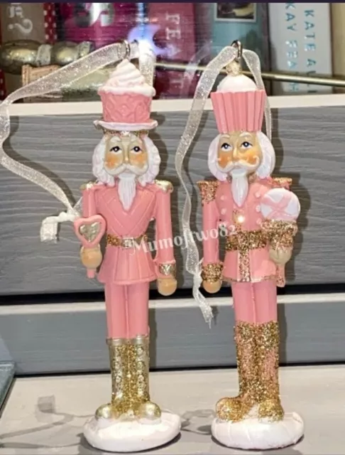 Pink Christmas Tree Nutcracker Soldier hanging decoration Xmas Bauble BRAND NEW