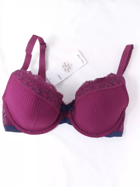 M&S COLLECTION FULL Cup Bra with Lace Trim Padded Underwired Brand New  £9.45 - PicClick UK
