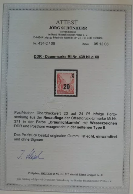 DDR Fünfjahrplan 439 b II g XII ** postfrisch Attest BPP