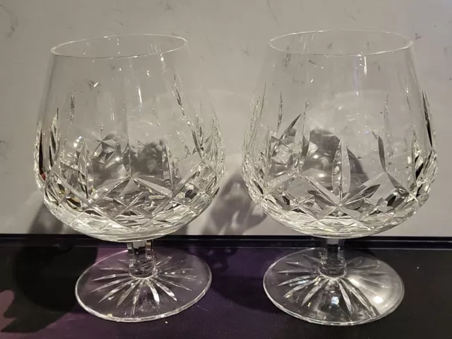 Pair of WATERFORD LISMORE CRYSTAL BRANDY SNIFTERs,