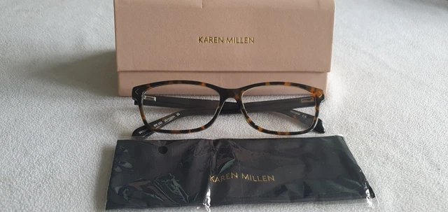 Karen Millen brown tortoiseshell cat's eye glasses frames. KM 103. With case.