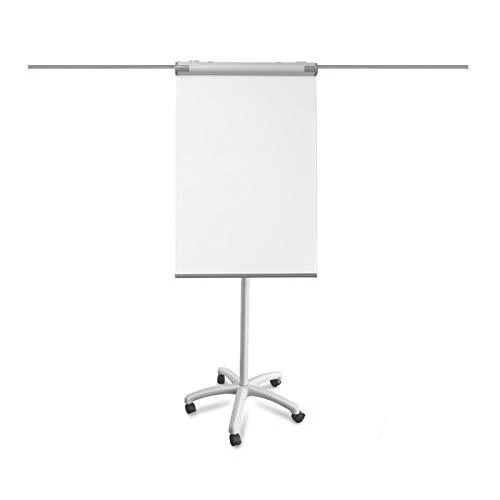 Flipchart mit Rollenfuß, Blockhalter & Seitenarmen - magnetisch & beschreibba...