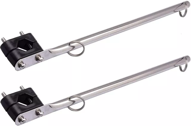 Amarine Made 2 PCS Boat Yacht Marine Flag Pole Rail Mount Boat Pulpit Staff US