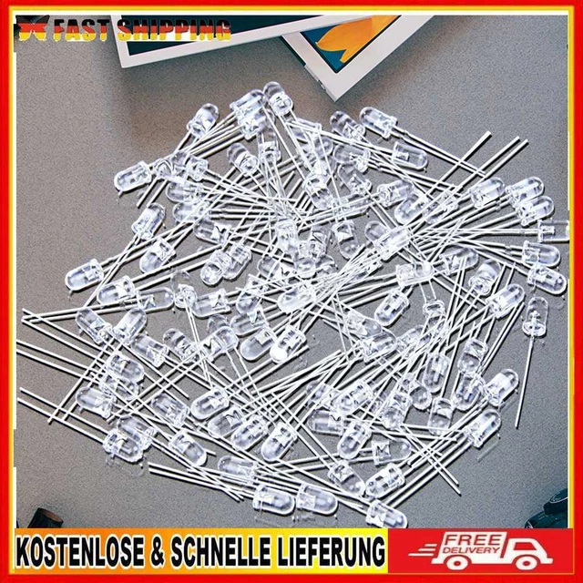 100Pcs 5mm weiße ultrahelle LED Licht-emittierende Dioden-15000MCD Lampe