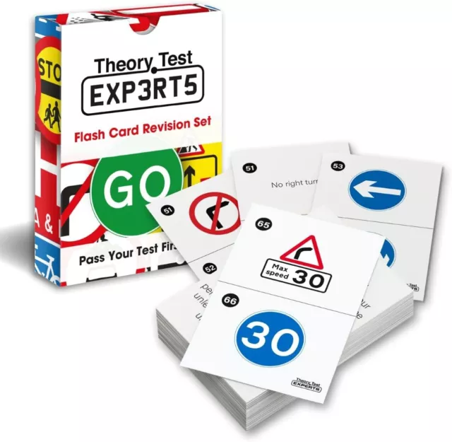 Theory Test Experts 128 Road Signs Flash Cards 2024 UK - Driving Instructor