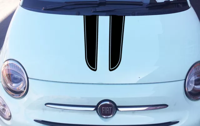 Fiat 500 Punto 595 Twin Bonnet  and Boot Stripes Decals Graphics Stickers