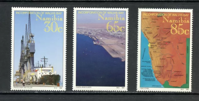 R1972   Namibia   1994    Walvis Bay   ships  maps   3v.  MNH