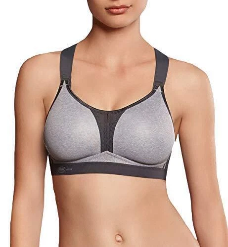 Anita Sport-BH X-Back 5537 REGGISENO SPORTIVO GRIGIO NERO PALESTRA FITNESS