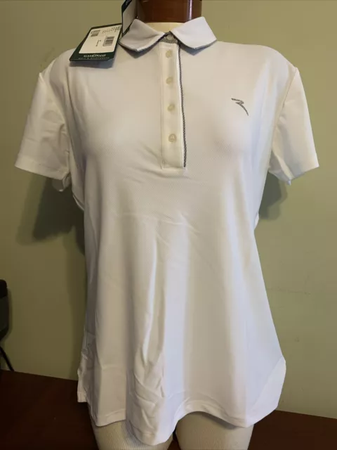 NWT Chervo Ladies Aloa US 14 Italian White Golf Polo Shirt New