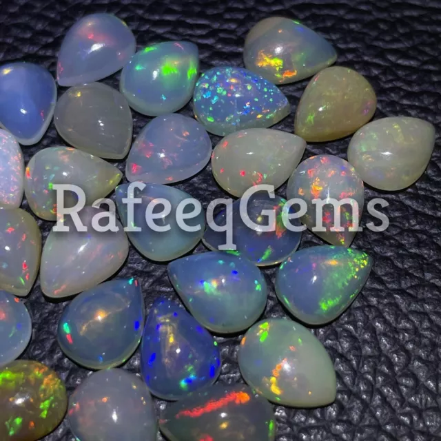 7x9 MM Top Quality Natural Ethiopian Opal Pear Cabochon Wholesale Lot