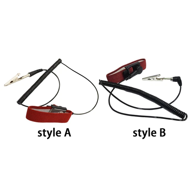 Bracelet Anti-statique ESD Noir Avec Clip - Pour Travail Sur Composants électroniques, Neuf