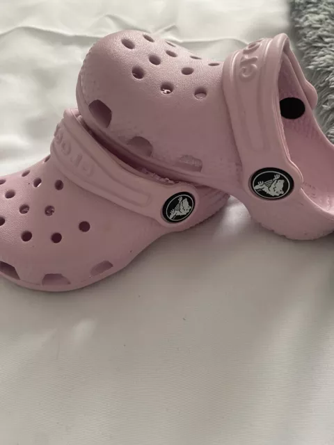 Baby Toddler Girls Crocs Size 4 Ex Condition